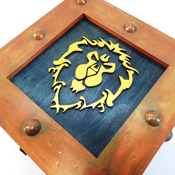 Ящик з кришкою World of Warcraft Альянс 25,5х25,5х14 см Майстерня містера Томаса Дерево Лак | Зображення 5
