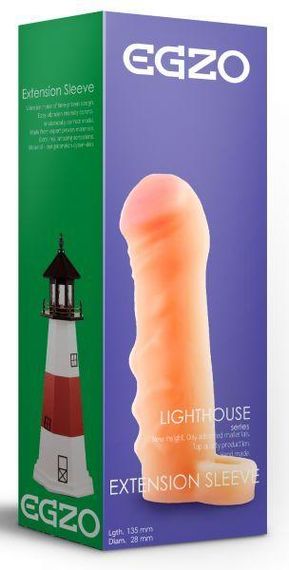 Удлиняющая насадка на член с петлей на мошонку EGZO Lighthouse бежевая sexstyle | Зображення 3
