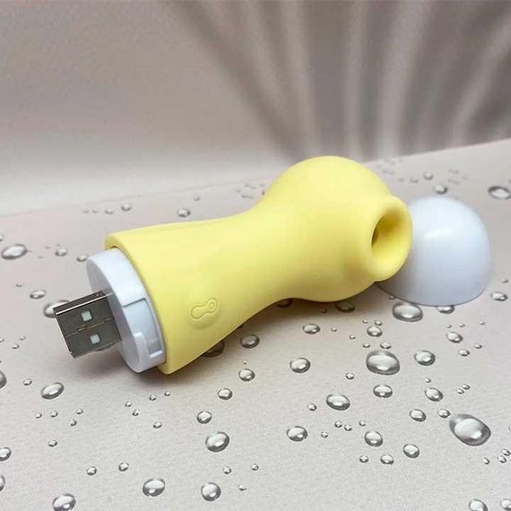 Кліторальний вакуумний вібратор Wo-sex Lilo (вуманайзер) USB лимонний | Зображення 1