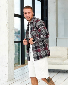 Сорочка тепла байка бордовий S L