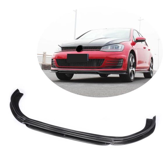 Накладка на передній бампер Lip V3 (для GTI HB 2012-2017, Карбон) для Volkswagen Golf 7/E-Golf рр