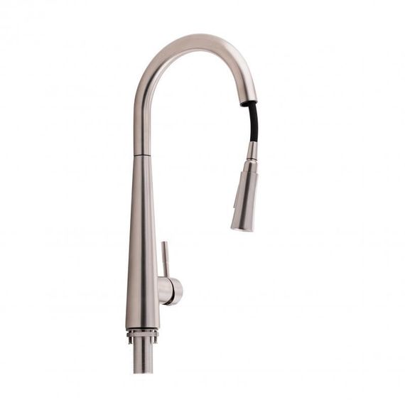Смеситель для кухни Qtap Evicka с выдвижным изливом QTEVI91103UN Brushed Nickel PVD | Зображення 2