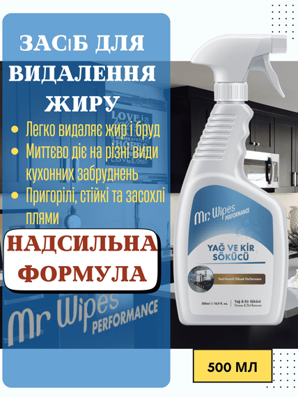 Антижир, средство для удаления жира на кухне Farmasi Performance Mr. Wipes 500 мл