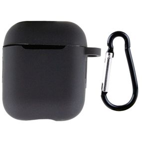 Силіконовий футляр New з карабіном для навушників Airpods 1/2 Чорний / Black