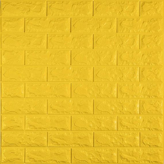 3D панель самоклеюча цегла Жовта 700x770x7мм (010-7) Sticker Wall SW-00000049