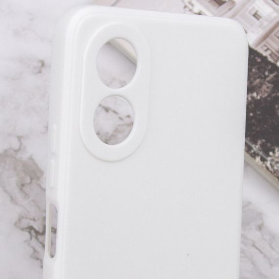 Силиконовый чехол Candy Full Camera для Oppo A78 4G Белый / White | Зображення 4