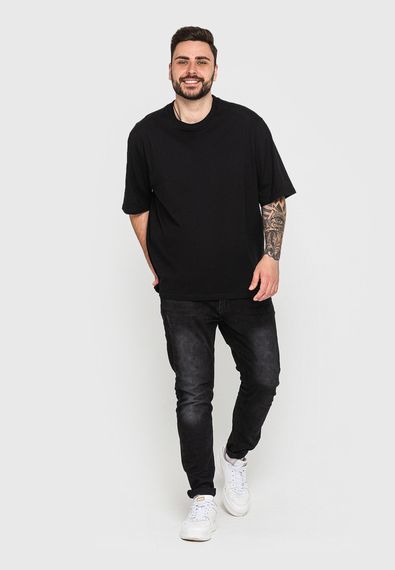 Мужская футболка оверсайз черная, 2XL | Зображення 2