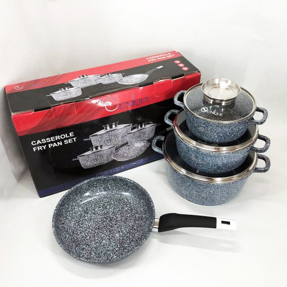 Каструля з якісних матеріалів, Каструлі з прозорими кришками, Набір кастрюль для електричних плит VJ-61 | Зображення 8