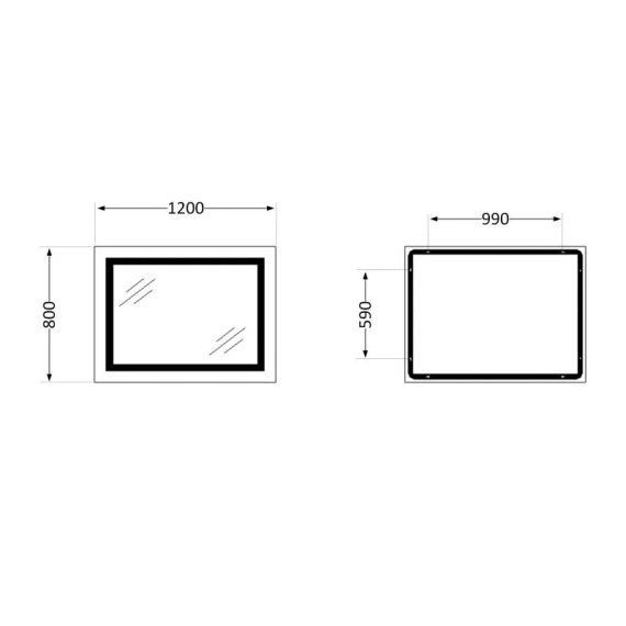 Дзеркало Qtap Cardinal 1200х800 з LED-підсвіткою Touch, з антизапотіванням, з димером, рег. темп. кольори (3000-6500 K) QT0478C12080 | Зображення 1