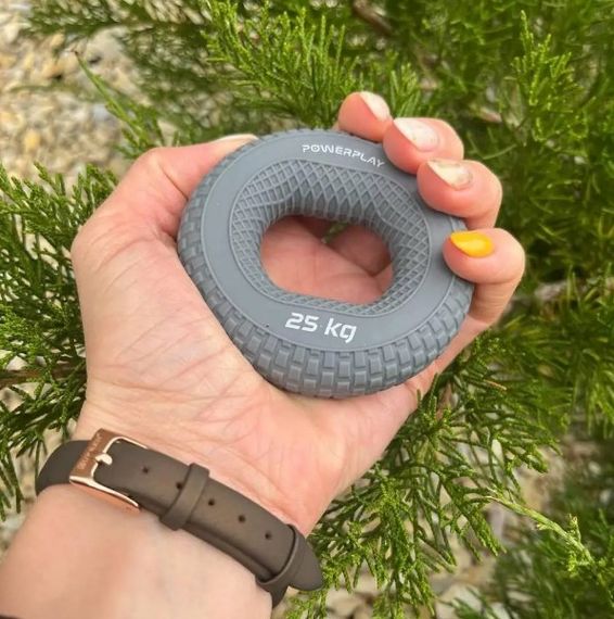 Еспандер кистьовий силіконовий PowerPlay PP-4333 Hand Grip Large 25 кг Сірий (PP_4333_Grey_25kg) | Зображення 3
