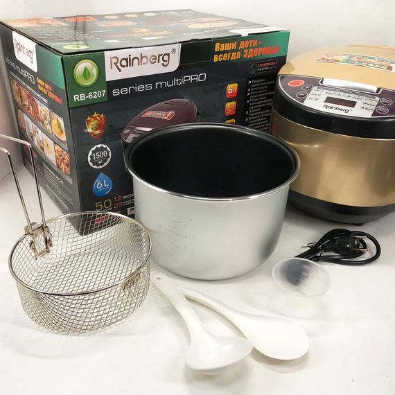 Мультиварка для приготовления еды Rainberg RB-6207 1500 Вт 6 л, Мультиварка 5 л для готовки NB-53 | Зображення 6