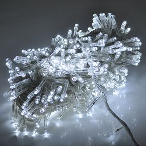 Гирлянды 300LED (Диод) White,8 режимов,16 метров,прозрачная изоляция,BOX