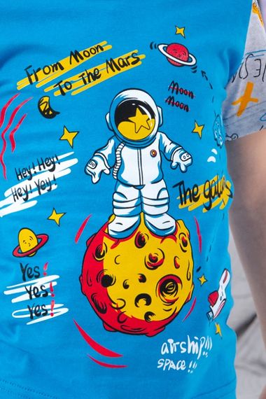 Піжама для хлопчика (футболка+шорти) Носи своє 110 Сірий (p-6074-155127) | Зображення 3