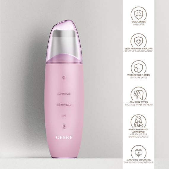 Мікрострумовий скрабер для шкіри та усунення чорних точок GESKE MicroCurrent Skin Scrubber&Blackhead Remover 9в1 pink | Зображення 2