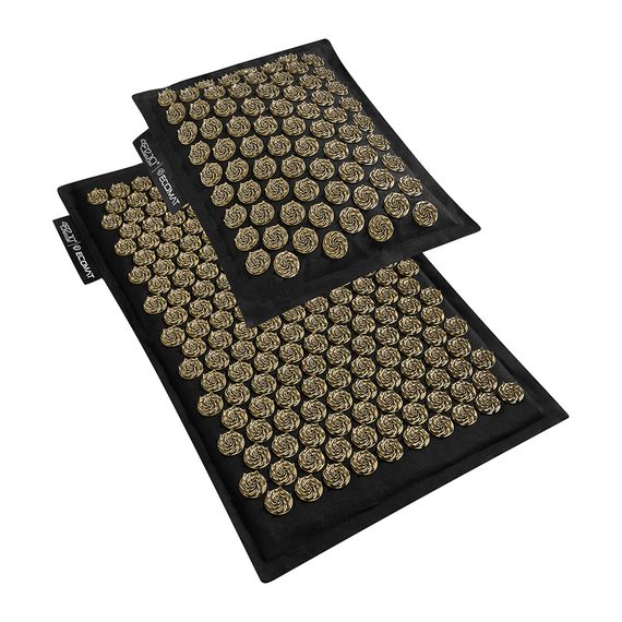 Килимок акупунктурний 4FIZJO Eco Mat Аплікатор Кузнєцова з подушкою 68 x 42 см Black/Gold 4FJ0179 (P-5907739311566) | Зображення 3