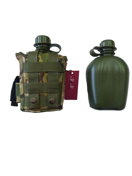 Фляга пластикова 1000 мл хакі в чохлі M&M мультикам (213540) | Зображення 7