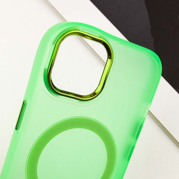 Чохол TPU+PC Lily with MagSafe для Apple iPhone 14 (6.1") Neon Green | Зображення 4