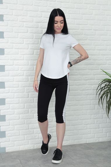 Женский летний костюм с бриджами и футболкой Gf7928 цвет белый, размер 54/56 | Зображення 3