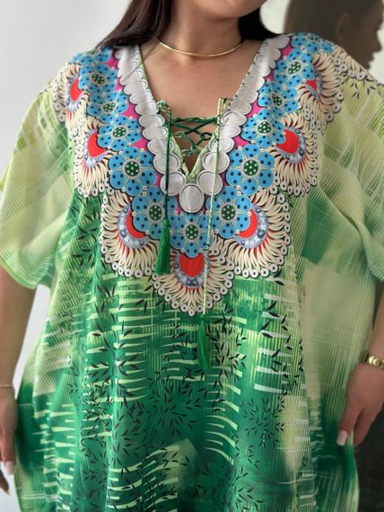 Сукня-туніка з орнаментом зелена PLUS SIZE | Зображення 5