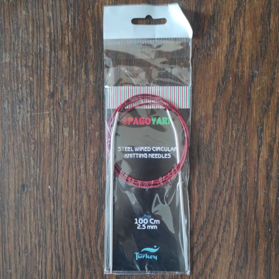 Спиці кругові металеві SpagoYarn 100 см, 2.5 мм (№2.5) для в'язання