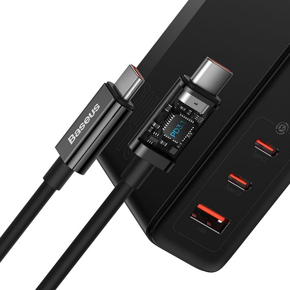 Мережевий зарядний пристрій Baseus GaN5 PRO 140W+Cable Type-C to Type-C 240W CCGP1002 (33078-01_2746) | Зображення 5