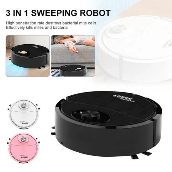 Робот Пылесос Робот 3 в 1 умный робот-уборщик для дома SWEEPING ROBOT 521-2345 Черный | Зображення 1