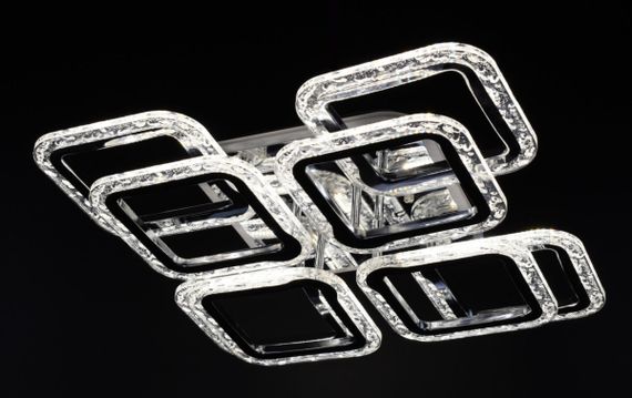 Люстра світлодіодна стельова LED світильник для квартири на стелю лед з пультом 26528 Хром 11х46х46 см. | Зображення 3