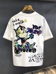 Футболка мужская с принтом повседневная M Белая