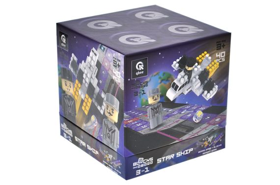 Конструктор блочний QB300-105 "Block&Steps: Зоряний Корабель" + ходилка і меморі гра 3в1, 40дет. qbee | Зображення 4