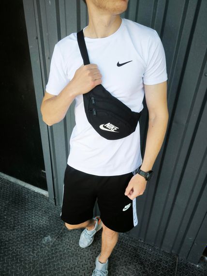 Літній чоловічий комплект Nike футболка + шорти + бананка | Зображення 1