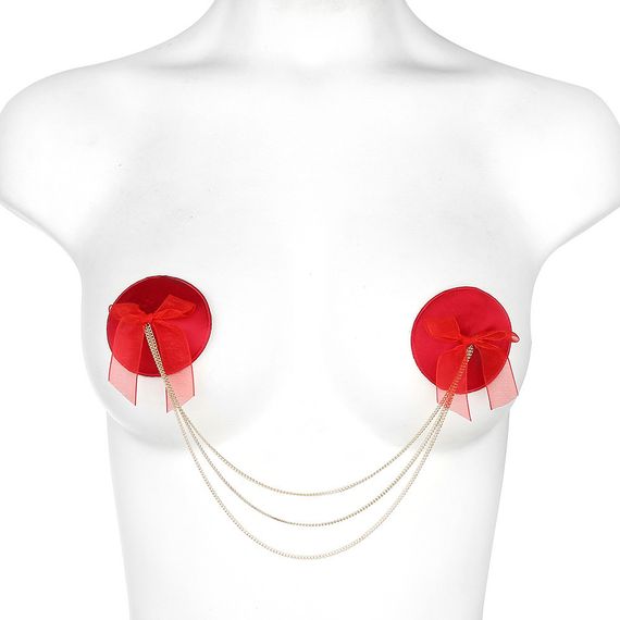 Сексапильные пестисы с бантами и цепочкой Red Sex Aura | Зображення 3