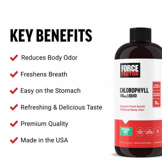Хлорофилл Force Factor Chlorophyll Liquid, Natural Mint, 136 mg 473 ml | Зображення 1