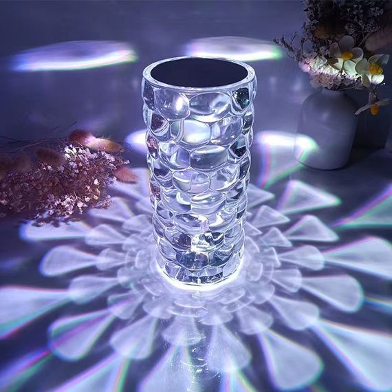 Настольная лампа - ночник Алмаз Crystal Lamp Diamond RGB · Хрустальный атмосферный светильник на аккумуляторе, 16 цветов | Зображення 1