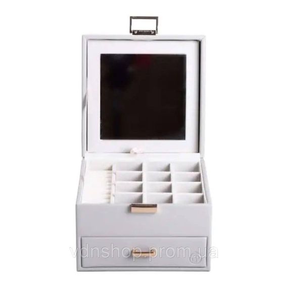 Скринька для прикрас з еко шкіри 2 яруси органайзер для ювелірних виробів HP-5-2G