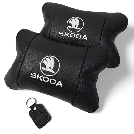 Подарунок чоловікові водієві Skoda, Подушка для підтримки шиї в автокріслі, Подушки на крісло в авто WN-72