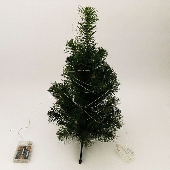 Гірлянда світлодіодна роса на батарейках зелена, провід прозорий, 5м | Зображення 4