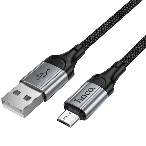 Дата кабель Hoco X121 Nuevo USB to MicroUSB 2.4A (1.5m) Black | Зображення 4