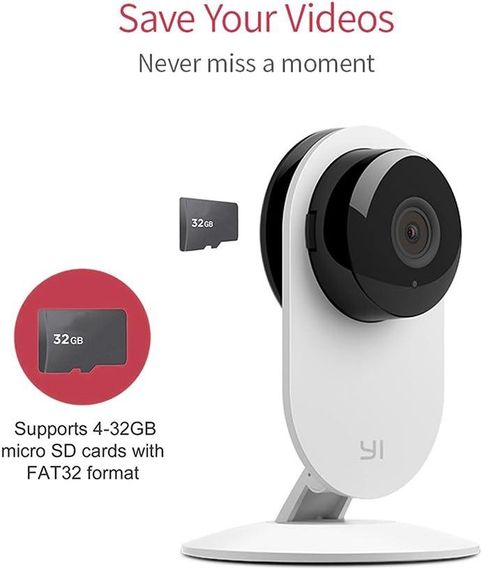 Камера видеонаблюдения YI Home 1080p Wi-Fi, ночное видение, обнаружение движения, совместимая с Alexa и Google | Зображення 4