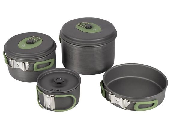 Набір посуду Bo-Camp Explorer 4 Pieces Hard Anodized Grey/Green (2200244) (DAS301407) | Зображення 9