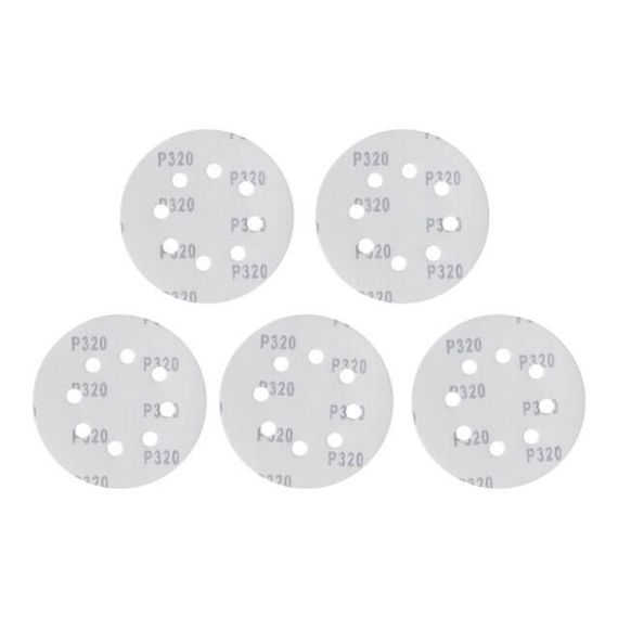 Круг наждаковий самоклейний 125 мм з отворами, папір класу С, К320, 5 од. INTERTOOL BT-0592 | Зображення 1