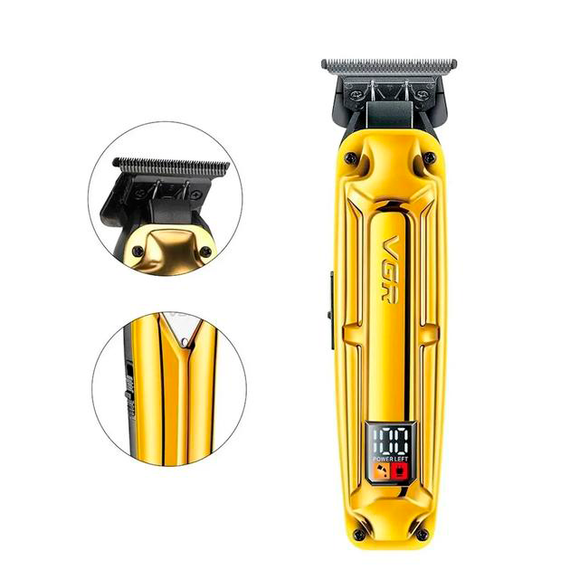 Акумуляторна машинка для стрижки VGR V-904 GOLD, 4 насадки, 2000 mAh, LED display дисплей | Зображення 1