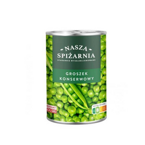 Горошок зелений консервований Nasza Spizarnia 400 г Польща в бляшанці