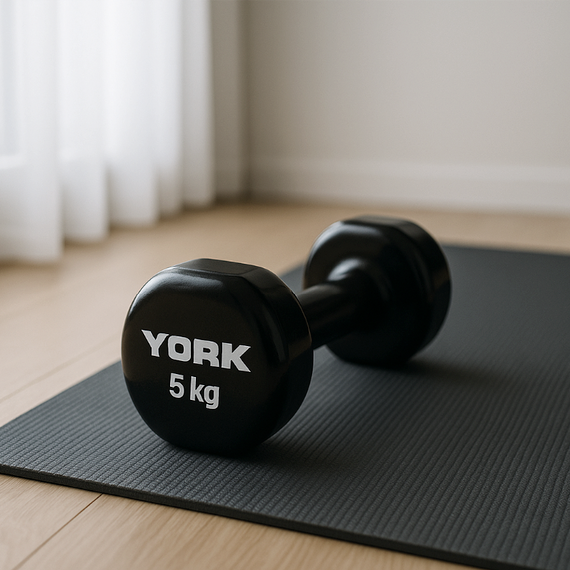 Гантели для фитнеса виниловые круглые York Fitness 2х5кг черный | Зображення 2