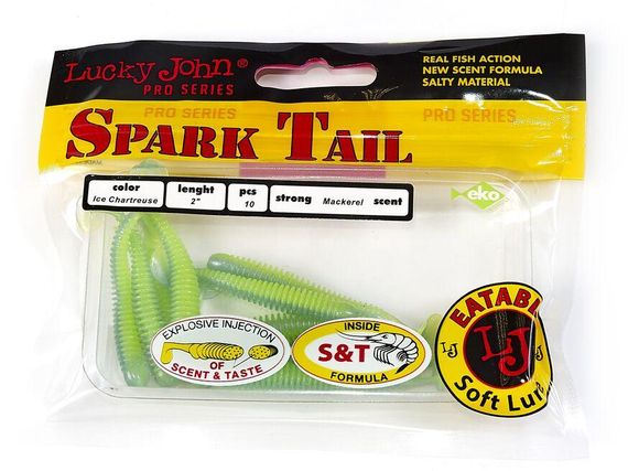 Виброхвосты съедоб. искусст. LJ Лаки Джон Pro Series Spark Tail 2,0in /T57 10 шт в упаковке. | Зображення 1