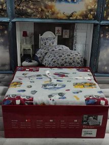 Постільна білизна Belizza Cars Фланель Бавовна Полуторний розмір