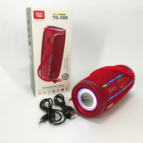 Портативная Bluetooth колонка с LED подсветкой TG288, громкая колонка для вечеринки. Цвет: красный
