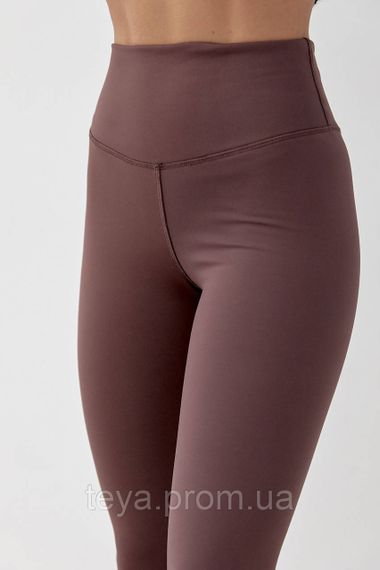 Женские теплые лосины с широким поясом цвет коричневый FL_000809 | Зображення 3