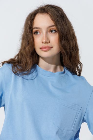 Футболка однотонна жіноча LAWA WBC02372 L Блакитний (2000990461339) | Зображення 3