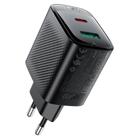 СЗУ Acefast A106 GaN PD45W (1USB-A/1C) Black