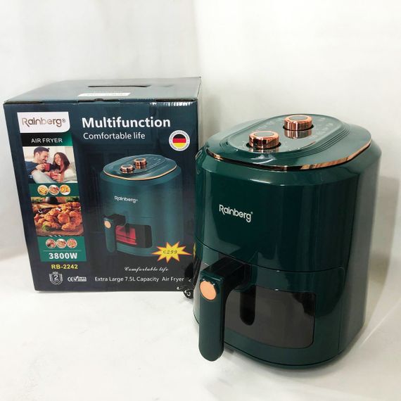 Фритюрница бытовая без масла Rainberg RB-2242 на 6 л 3800 Вт, Аэрофритюрница электрическая для дома BI-43 | Зображення 6